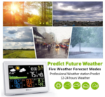 BALDR Wireless Weather Station / 3 Sensors – Large Color Display, Atomic Clock, Barometer,White