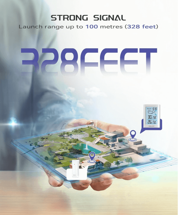 BALDR Indoor Outdoor Thermometer Wireless with Atomic Clock