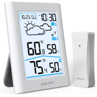 BALDR Indoor Outdoor Thermometer Wireless with Atomic Clock