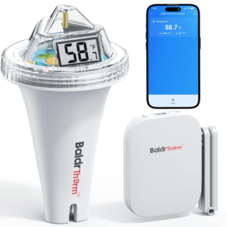 BaldrTherm Wireless Pool Thermometer with 360° LCD Display, Remote Monitoring via App