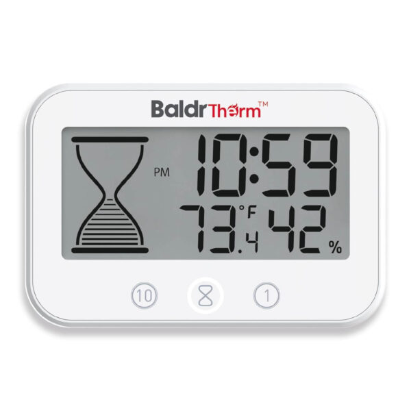 BaldrTherm Waterproof Shower Clock - Timer, Hygrometer & Thermometer(White)