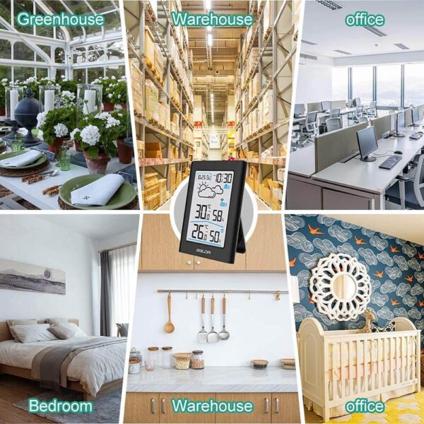 BALDR Indoor Outdoor Thermometer Wireless, Black