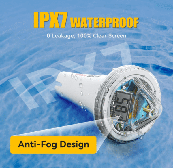 BaldrTherm Wireless Pool Thermometer with 360° LCD Display, Remote Monitoring via App