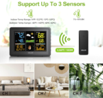 BALDR Wireless Weather Station - Color Digital Thermometer with Atomic Clock, Barometer & Moon Phase,Black
