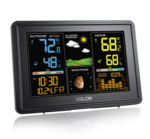 BALDR Wireless Weather Station - Color Digital Thermometer with Atomic Clock, Barometer & Moon Phase,Black